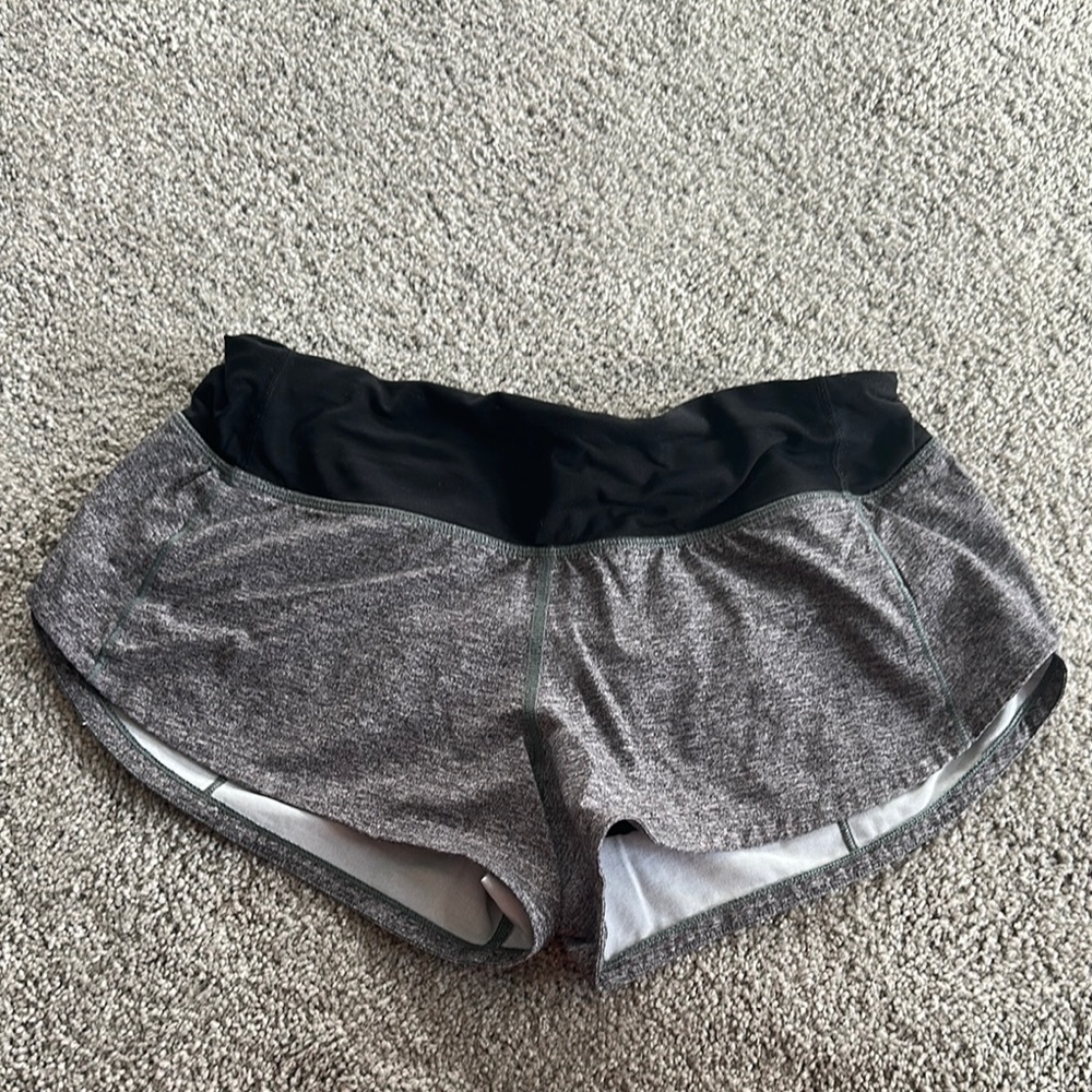 Women's Gray and Black Lululemon Speed Ups Shorts